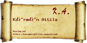 Kármán Attila névjegykártya